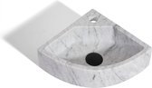 Mawialux toilet fontein - Carrara marmer - 30x30x10cm - Hoekmodel - Wit