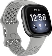 Bandje geschikt voor Fitbit Versa 3 - Maat L - Polsband - Horlogebandje - Siliconen - Grijs