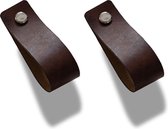 Jb-Luxo © - Leren handgreep cognac | Leren handgreepjes | Leren lussen - Bruin - Cognac
