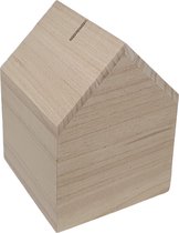 Tirelire en bois forme maison - Sans cheminée