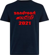 T-shirt kids navy blauw/rood Zandvoort 2021 raceauto | race supporter fan shirt | Grand Prix circuit Zandvoort | Formule 1 fan | Max Verstappen / Red Bull racing supporter | racing souvenir |