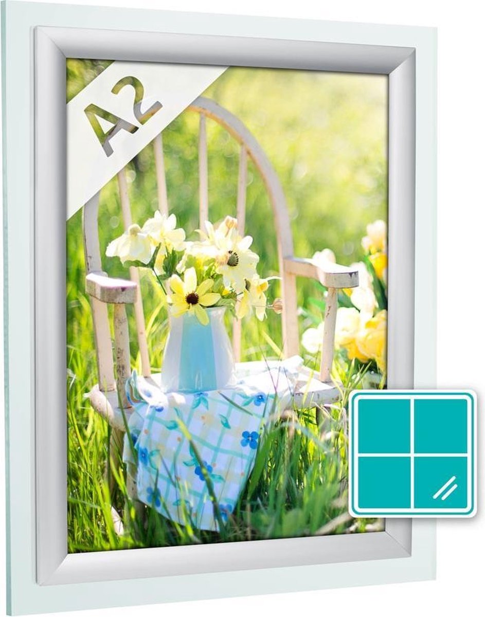 Kliklijst 25 mm window verstek profiel A2 aluminium zilver – wissellijst - posterlijst