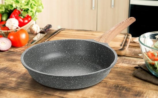 RIOVARM 18 cm steelpan inductie braadpan met deksel graniet anti-aanbaklaag 2L braadpan kleine melkpan anti-aanbaklaag
