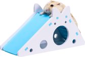 HMerch™ Hamster huisje - Hamster speelgoed - Hamsterkooi - Blauw / Wit