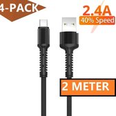4x USB-C naar USB kabel geschikt voor Samsung S21 / A12 - Samsung Tab A7 - oplader kabel - lader - kabel - oplader - 2 meter