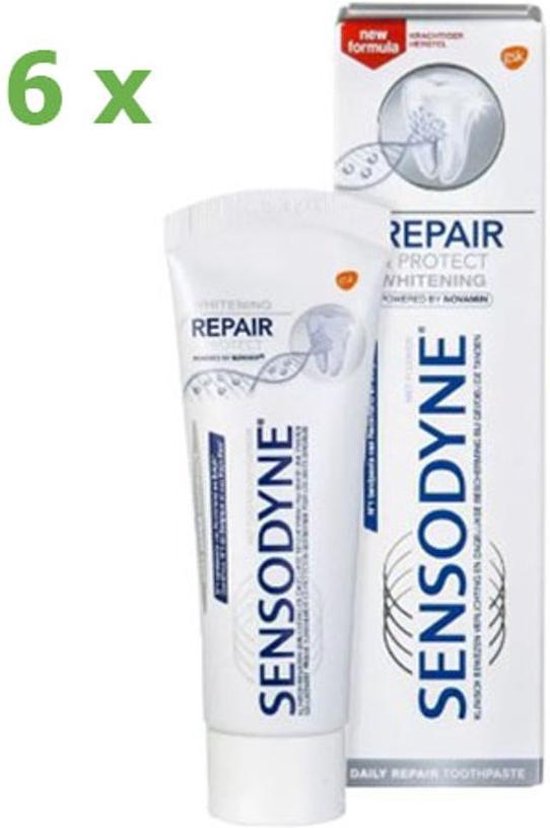 Sensodyne Repair & Protect Whitening Tandpasta 6 x 75ml voordeelverpakking  | bol.com