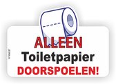 Alleen toiletpapier doorspoelen wc sticker