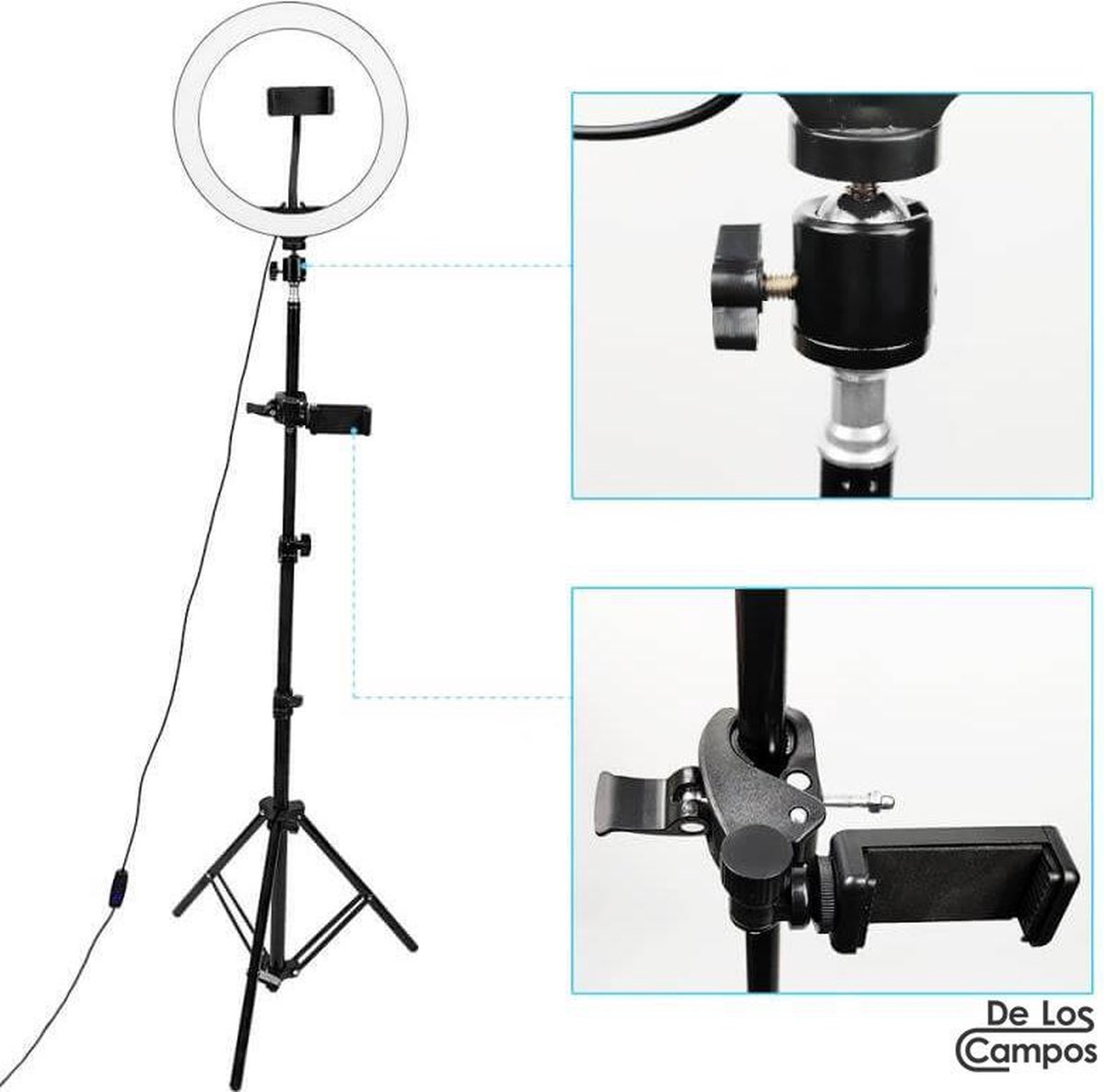 10 ringlamp met 75 inch statief en koude schoen telefoonhouder, 120 LED CRI90 dimbaar licht voor make-up, livestreaming, TikTok, YouTube, Zoom, reisvriendelijk