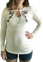 Love2wait - Borstvoedingsshirt Met Borduursel - Maat S