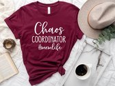 ykke Chaos Coordinator | Moeder T-Shirt | 100% Katoen | Zwart Katoen| Maat L