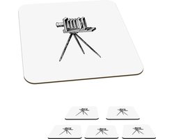 Onderzetters voor glazen - Vintage - Camera - Film - 10x10 cm - Glasonderzetters - 6 stuks Onderzetters voor glazen - Vintage - Camera - Film - 10x10 cm - Glasonderzetters - 6 stuks