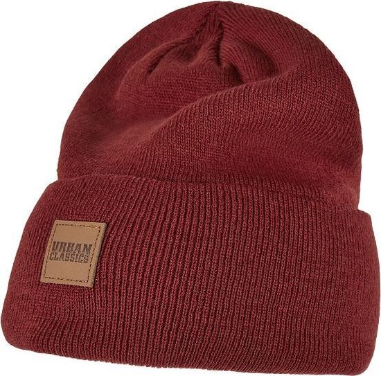 Bonnet UC cuir patch bordeaux