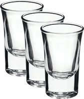 Set van 6x stuks shotglazen/shotglaasjes van glas 57 ml - Borrelglazen - Shotjes