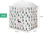 BOTC Opbergtas 100L - 2 stuks Opbergzak - Opberger - Organizer - Dekbed - Kussen - Kleding - Groente/Wit