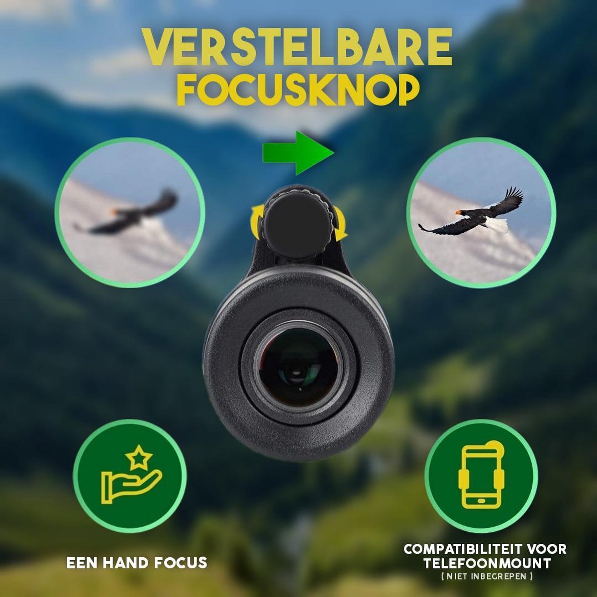 chasse SLKIJDHFB Télescope monoculaire HD 40 x 60 avec trépied et support pour smartphone camping tourisme pour observation