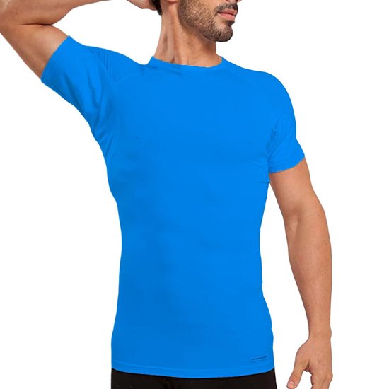 Anti Zweet Shirt – Krexs - Ingenaaide Okselpads – Anti Transpirant – Ondershirt - Blauw - Mannen