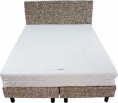 Bedworld Boxspring 140x200 - Stevig - Tweedlook - Donker beige (M16)