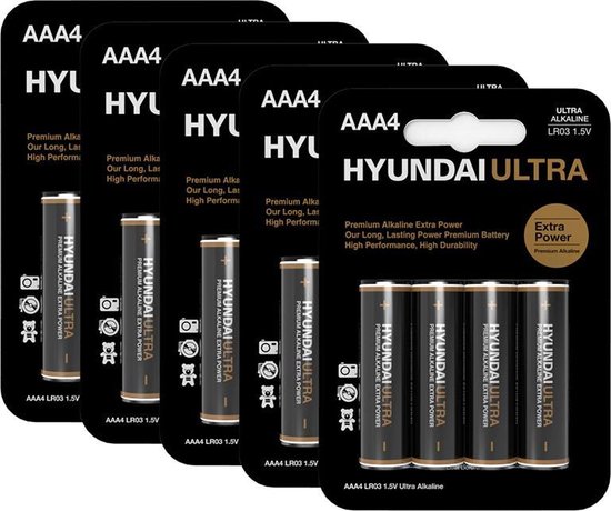 Hyundai - Ultra Alkaline AAA batterijen - 20 stuks | bol.com