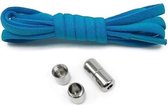 veters - (licht blauw) - niet strikken - elastische veters - no tie - schoenveters - sportveters - rond - schoenveters - kinderveters