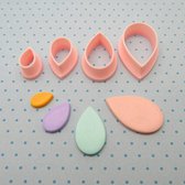 Uitsteekvormpjes voor Fimo klei - Set Druppel small (4 stuks)