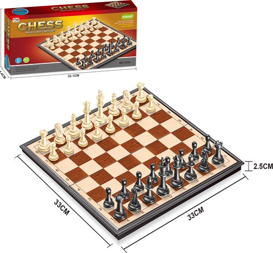 Schaakbord met Schaakstukken - Schaakset - Schaakspel - Chess Set - Schaken - Opklapbaar