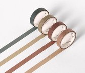 Grijs Groen Washi Tapes Box | Verschillende Masking Tapes | Vier Verschillende Washi Tapes | Vier Schattige Leuke Masking Tapes in één Doosje | Bullet Journal | Journalling | Plakb