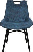 Eetkamerstoel - Stoel - Eetkamerstoelen - Eetkamer - Industrieel - Blauw - 54 cm breed