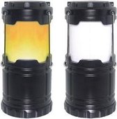 Luxe Camping Lantaarn - 300 Lumen - 2IN1 - Vlam Effect - Zwart