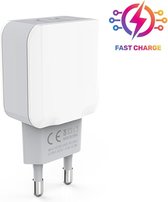 PowerPort 24W Thuislader Oplader Stekker Adapter met 2 USB Poorten - Geschikt voor Oneplus 2/3/3T/4/5/5T/6/6T/7/7 Pro/7T/Nord/ Nord CE /N10 5G / N100 / CE / Watch