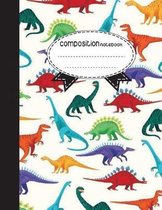 Composition Notebook, 8.5 x 11, 110 pages: Colorful Dinosaur