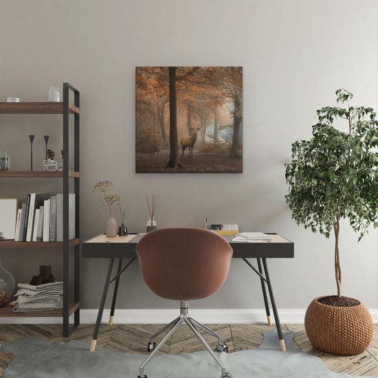 Artaza - Peinture sur toile - Cerf dans la forêt - Automne - 50x50 - Photo sur toile - Impression sur toile