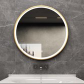 Spiegel Rond - Spiegel - Spiegels - Badkamerspiegel - Badkamerspiegels - Anti Condens - Goud - 80 cm