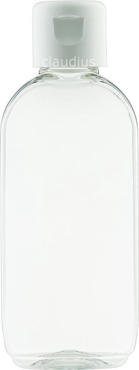 Lege Plastic Fles 75 ml PET Reisflesje transparant - met witte klepdop - set van 10 stuks - Navulbaar - leeg