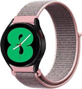 Strap-it Watch 4 & Watch 5 bandje - Samsung Galaxy Watch 4 - 40mm nylon band - pink sand - Geschikt voor Samsung Galaxy Watch 5 Pro – 44mm – 40mm & Galaxy Watch 4 40mm, 44mm & Gala