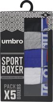 Umbro boxershort heren - mannen multipack onderbroek - 5 stuks - 100% katoen - kwalitatieve heren onderbroeken - maat medium