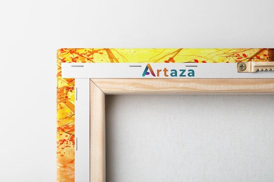 Artaza Peinture sur Toile Cerf Dessiné Dans La Forêt - Automne - 90x90 - Groot - Tableau sur Toile - Impression sur Toile