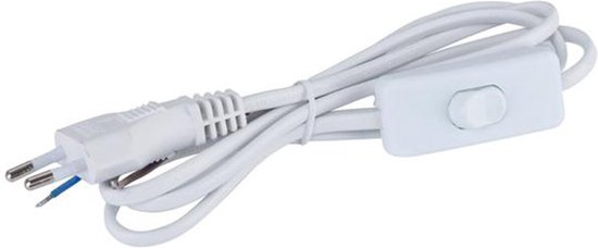 Voedingskabel met Schakelaar - Igia Entim - 220V - 2 Aderig - 1.5 Meter - Wit
