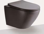 Santorini Hangtoilet | Mat Zwart | Softclose zitting