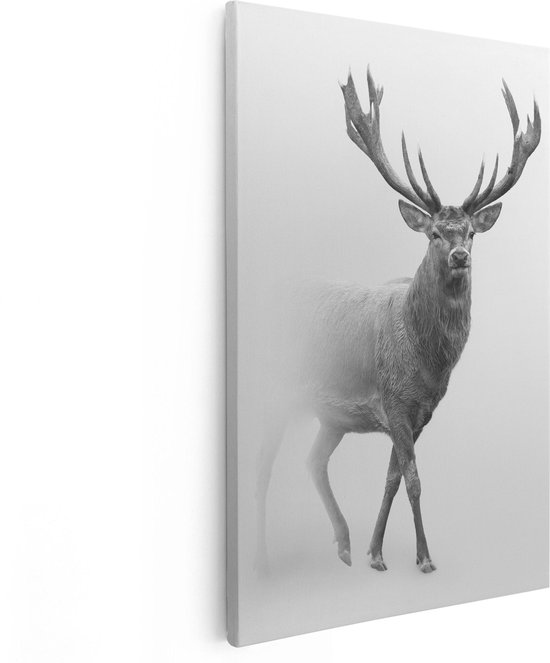 Artaza - Peinture sur toile - Cerf - Zwart Wit - 80 x 120 - Groot - Photo sur toile - Impression sur toile