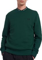 Fred Perry - Sweater M7535 Donkergroen - M - Regular-fit