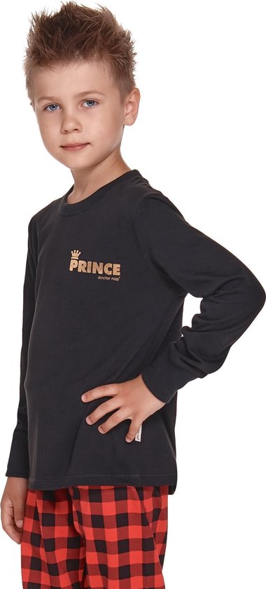 Doctor Nap Katoenen Familie Pyama Jongens | Lange Mouw Lange Broek | Pyjama Jongens | Matching Gezin Pyjama | Kerst Pyjama | Prince Zwart Gold PDG.4368 122/128