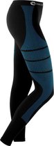 Thermo sportlegging - Seamless - Quick Dry - Zwart-Turquoise - Maat L/XL