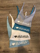 WDLS-Bedrukt Babymutsje i love mama- wit