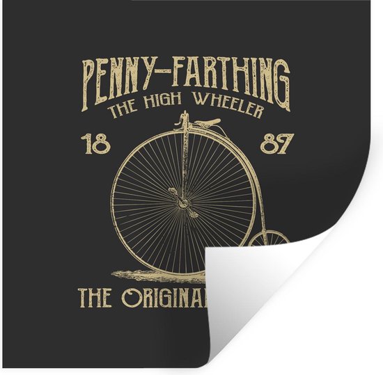 Stickers muraux - Vélo - Roues - Vintage - 80x80 cm - Film adhésif