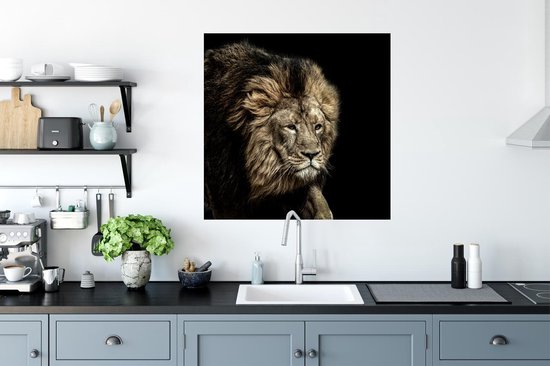 Stickers Stickers muraux - Lion - Animaux - Zwart - 50x50 cm - Film adhésif