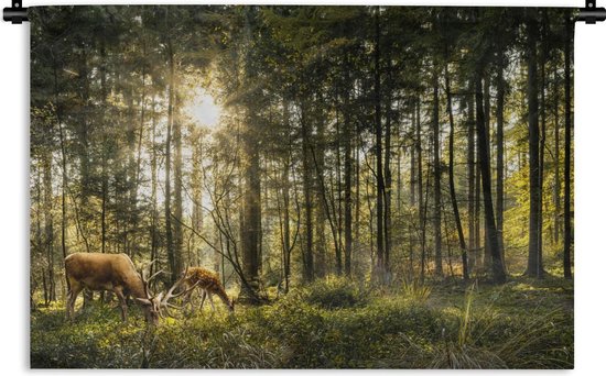 Tapisserie - Cerf - Nature - Forêt - 150x100 cm - Tapisserie