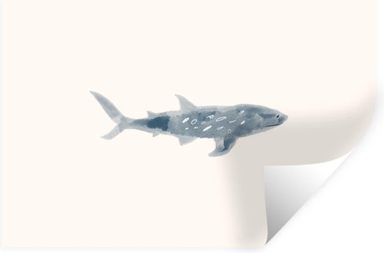 Stickers muraux - Poisson - Mer - Aquarelle - 90x60 cm - Feuille adhésive