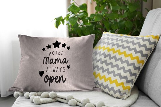 Sierkussen - Cadeau Fête Des Mères Hotel Maman Always Ouvert - Multicolore - 40 Cm X 60 Cm