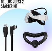 Oculus Quest 2 VR accessoires - Start kit - Elite Strap - Face Kit - Oculus Link kabel - VR accessoires - Oculus Quest 2 - Zwart