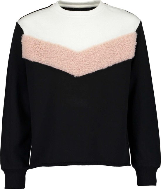 Blue Seven - Meisjes sweater - Black-pink - Maat 176